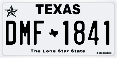 TX license plate DMF1841