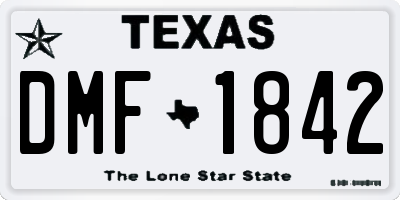 TX license plate DMF1842