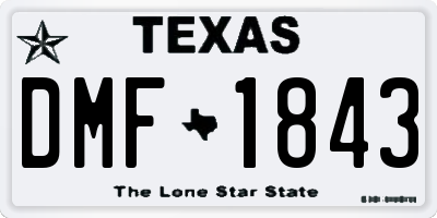 TX license plate DMF1843