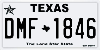 TX license plate DMF1846