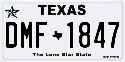 TX license plate DMF1847