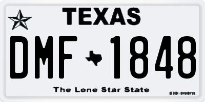 TX license plate DMF1848