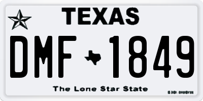TX license plate DMF1849