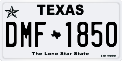 TX license plate DMF1850