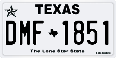 TX license plate DMF1851