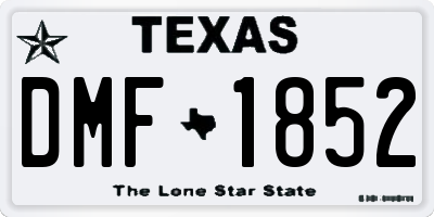TX license plate DMF1852