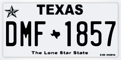 TX license plate DMF1857