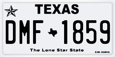 TX license plate DMF1859
