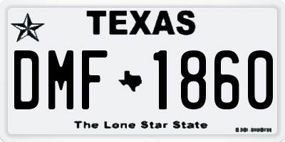 TX license plate DMF1860