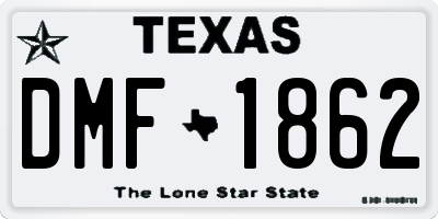 TX license plate DMF1862