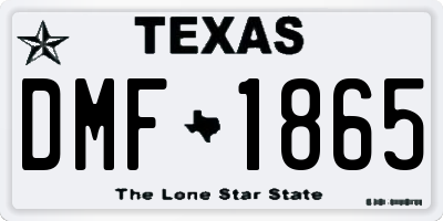 TX license plate DMF1865