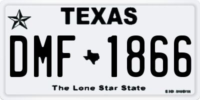 TX license plate DMF1866