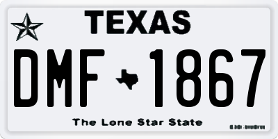 TX license plate DMF1867