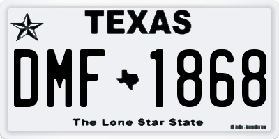 TX license plate DMF1868