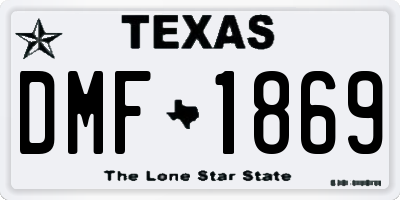 TX license plate DMF1869