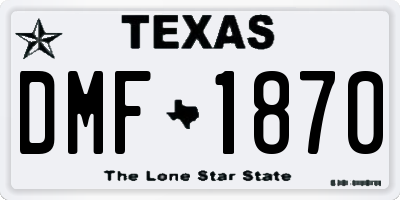 TX license plate DMF1870