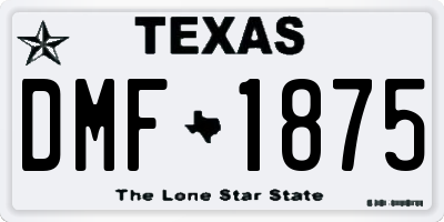 TX license plate DMF1875