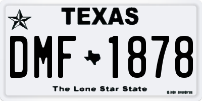 TX license plate DMF1878