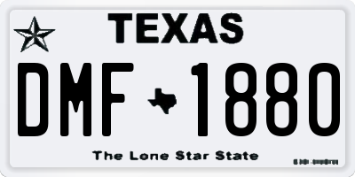TX license plate DMF1880