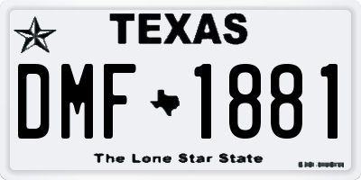 TX license plate DMF1881