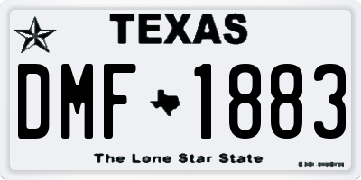 TX license plate DMF1883