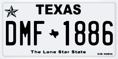 TX license plate DMF1886