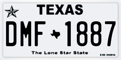 TX license plate DMF1887