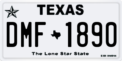 TX license plate DMF1890