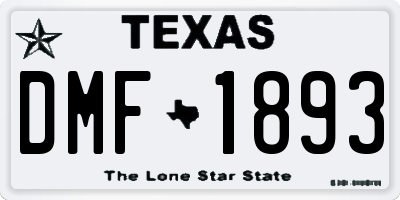 TX license plate DMF1893