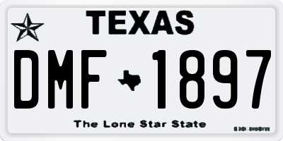 TX license plate DMF1897