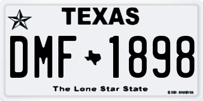 TX license plate DMF1898