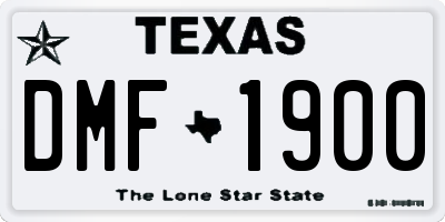 TX license plate DMF1900