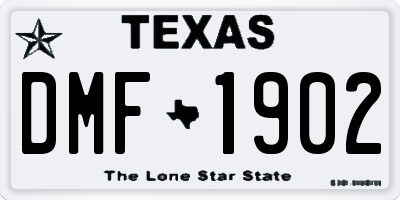TX license plate DMF1902