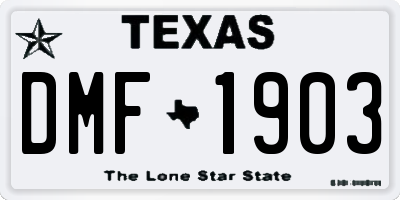 TX license plate DMF1903