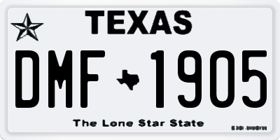 TX license plate DMF1905