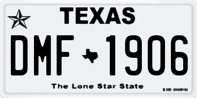 TX license plate DMF1906