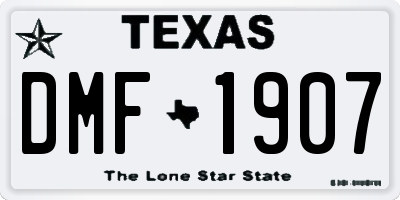 TX license plate DMF1907