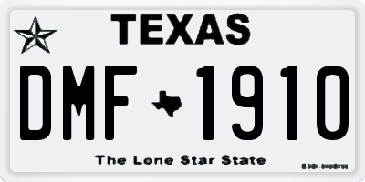 TX license plate DMF1910