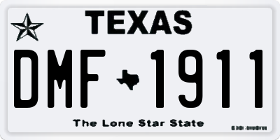 TX license plate DMF1911