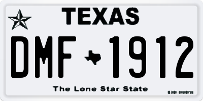 TX license plate DMF1912
