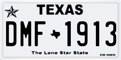 TX license plate DMF1913