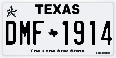 TX license plate DMF1914