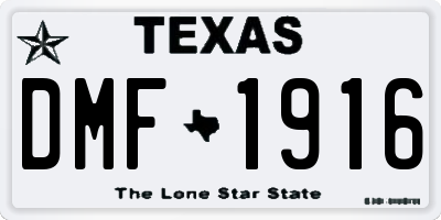 TX license plate DMF1916