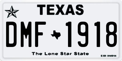 TX license plate DMF1918
