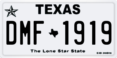 TX license plate DMF1919