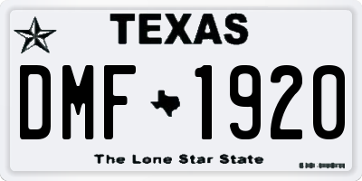 TX license plate DMF1920