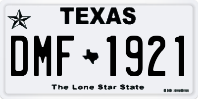 TX license plate DMF1921