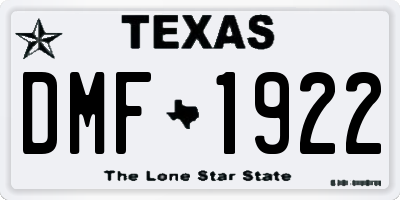 TX license plate DMF1922