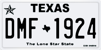 TX license plate DMF1924