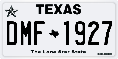 TX license plate DMF1927